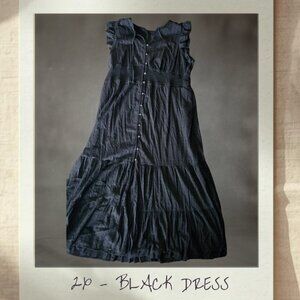 Sonoma Black Button Front Midi Dress | Size 2X